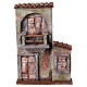 Nativity scene setting, house front with balcony and balcony door 31x22x5 cm for 9 cm Nativity scene s5