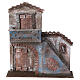 Nativity scene setting, house front with stairs and balcony 31x28x7 cm for 8 cm Nativity scene s1