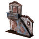 Nativity scene setting, house front with stairs and balcony 31x28x7 cm for 8 cm Nativity scene s2