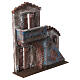 Nativity scene setting, house front with stairs and balcony 31x28x7 cm for 8 cm Nativity scene s3