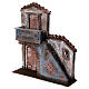 Miniature house facade with staircase and balcony 31x28x7 cm, for 8 cm nativity s2