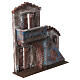 Miniature house facade with staircase and balcony 31x28x7 cm, for 8 cm nativity s3