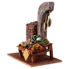 Ambientazione fruttivendolo con ortaggi 16x15x10 cm per presepi di 10 cm