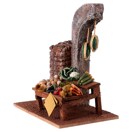 Ambientazione fruttivendolo con ortaggi 16x15x10 cm per presepi di 10 cm 2