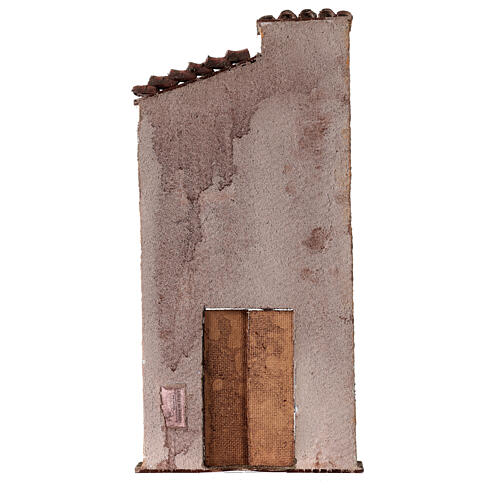 Nativity scene setting, house front with arch and door 37x18x3 cm for 10 cm Nativity scene 4