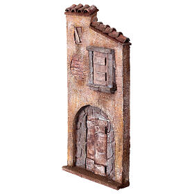 Nativity scene setting, house front with arch and door 31x15x3 cm for 9 cm Nativity scene