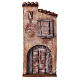 Miniature facade with door under arch masonry 31x15x3 cm, for nativity 9 cm s1