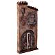 Miniature facade with door under arch masonry 31x15x3 cm, for nativity 9 cm s3