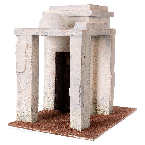 Nativity scene setting, Palestinian house with porch 20x15x20 cm for 9 cm Nativity scene 2