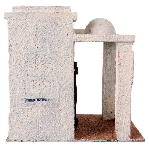 Nativity scene setting, Palestinian house with porch 20x15x20 cm for 9 cm Nativity scene 4