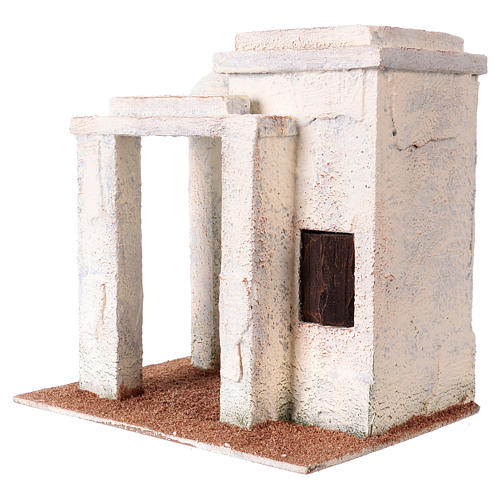 Palestinian style house with porch 20x15x20 cm,for 9 cm nativity 3