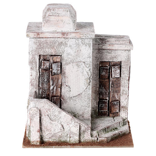 Dom z 2 wejściami i schodami w stylu palestyńskim, 25x20x15 cm, dla szopek 9-10 cm 1
