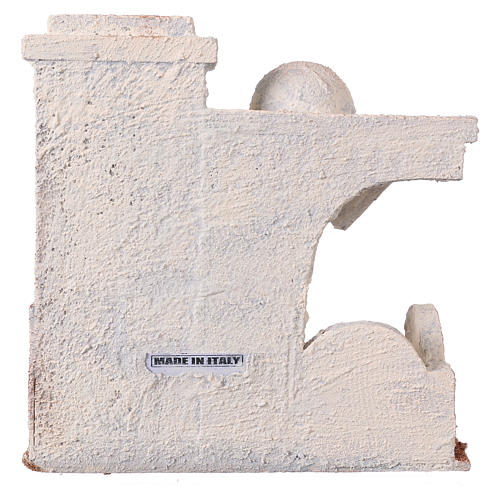 Nativity scene setting, house with external roof and door stairs 20x20x15 cm for 9-10 cm Nativity scene 4
