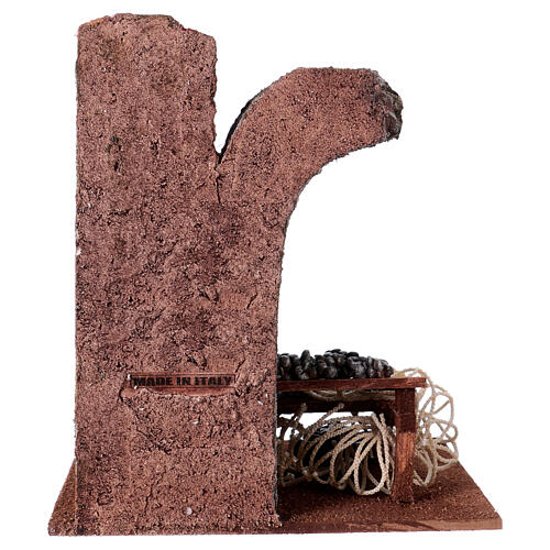 Otoczenie sprzedawcy ryb, do szopek 11 cm, 19x17x12 cm 4