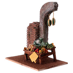 Ambientazione fruttivendolo con ortaggi presepi di 11 cm 19x17,5x12 cm