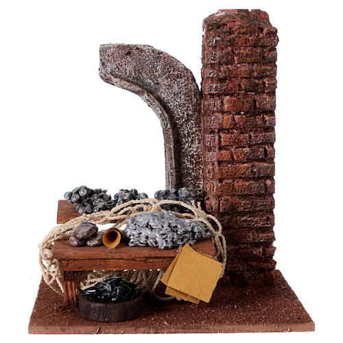 Szene für Fischhändler für Krippenfiguren von 10cm 16x14.5x10.5cm 1