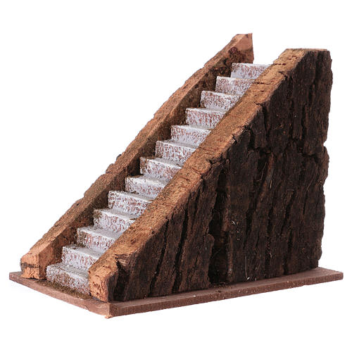 Rustic staircase figurine 15x12x17.5 cm, for 11 cm nativity 2