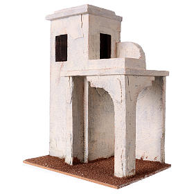 Casetta palestinese con finestre 30x25x15 cm per presepi di 11 cm