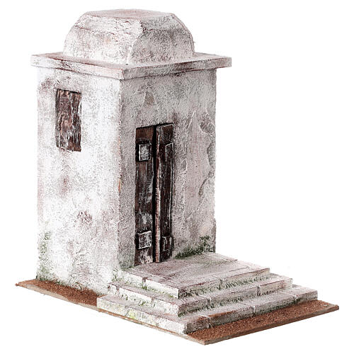 Nativity scene setting, Palestinian house with front door stairs 25x15x25 cm for 11 cm Nativity scene 3