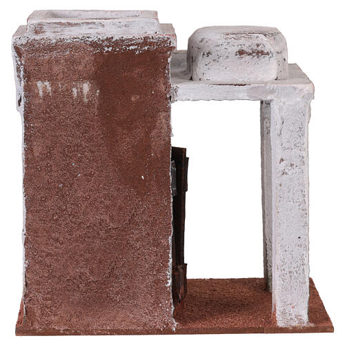 Nativity scene setting, Palestinian house with external structure 25x15x25 cm for 11 cm Nativity scene 4