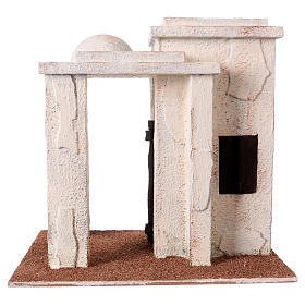 Casetta con porticato stile palestinese 25x15x25 cm per presepi di 11 cm