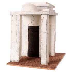 Casetta con porticato stile palestinese 25x15x25 cm per presepi di 11 cm