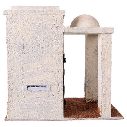 Casa em miniatura estilo palestino com pórtico para presépio com figuras altura média 11 cm, medidas: 23x17x24 cm 4