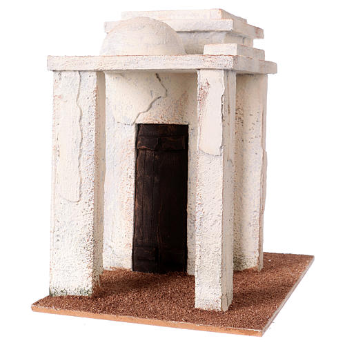 House with portico Palestinian style 25x15x25 cm, for 11 cm nativity 2
