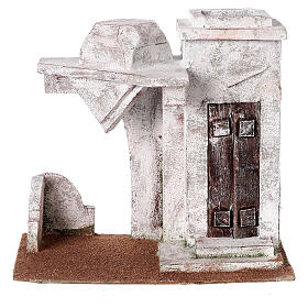 House with side canopy entrance with steps 25x25x15 cm, for 11 cm nativity