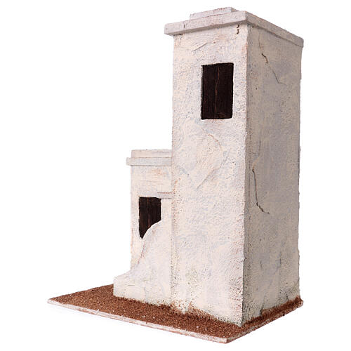 Casa em miniatura de dois andares com entrada lateral para presépio figuras altura média 11 cm - 30x25x15 cm 3