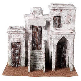 Casa araba con 3 ingressi 30x35x25 cm per presepi di 11 cm