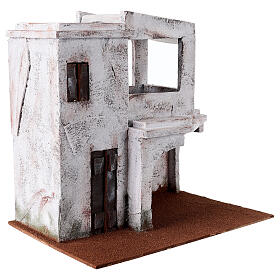 Nativity scene setting, Palestinian house with terrace 35x35x25 cm for 11 cm Nativity scene