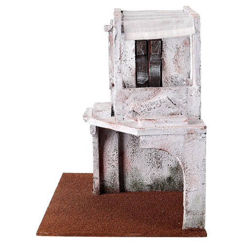 Nativity scene setting, Palestinian house with terrace 35x35x25 cm for 11 cm Nativity scene 4