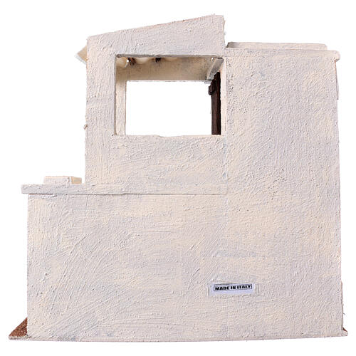 Casa estilo palestino em miniatura com varanda para presépio com figuras altura média 11 cm, medidas: 37,5x35x24 cm 4