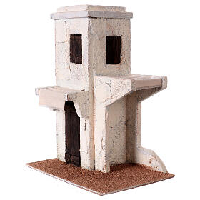 Casa estilo palestino com duas varandas para presépio figuras altura média 9 cm - 25x20x15 cm