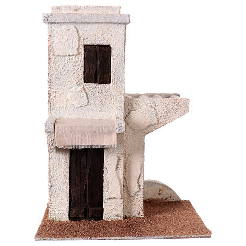 Casa estilo palestino com duas varandas para presépio figuras altura média 9 cm - 25x20x15 cm 1