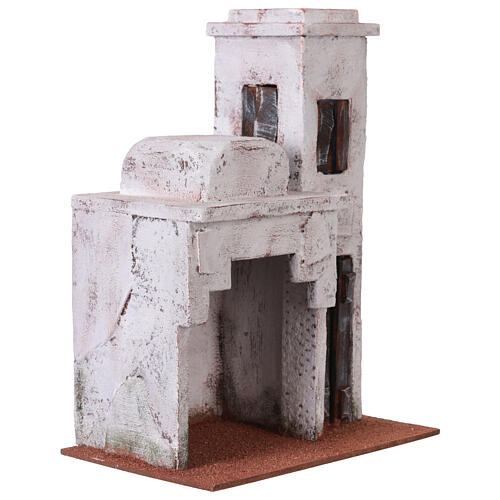 Casa em miniatura estilo palestino com estábulo para presépio com figuras altura média 11 cm, medidas: 31x24x17 cm 2