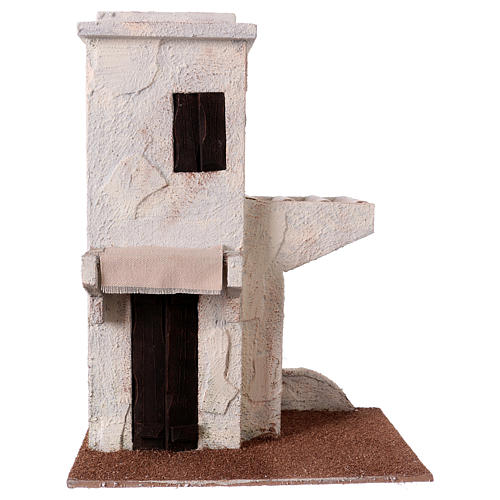 Nativity scene setting, house with door canopy 30x25x15 cm for 11 cm Nativity scene 1