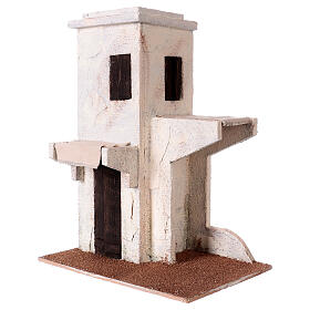 Casa com dois toldos para presépio com figuras de altura média 11 cm - 30x25x15 cm