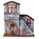 Nativity scene setting, house front with stairs and balcony 38x33x8.5 cm for 11-12 cm Nativity scene s1
