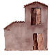 Nativity scene setting, house front with stairs and balcony 38x33x8.5 cm for 11-12 cm Nativity scene s4