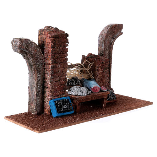 Fishmonger statue with semiarches 16x29x10.5 cm, for 11 cm nativity 3