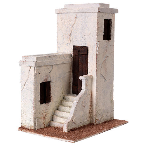 Nativity scene setting, Palestinian house with staircase 25x20x15 cm for 9 cm Nativity scene 2