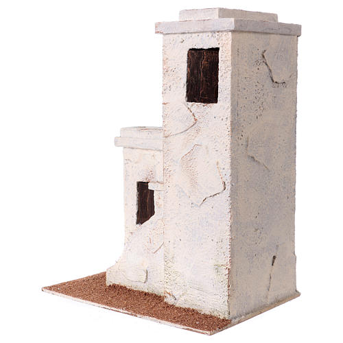 Nativity scene setting, Palestinian house with staircase 25x20x15 cm for 9 cm Nativity scene 3