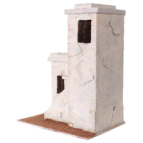 Casa em miniatura estilo palestino com escada para presépio com figuras altura média 9 cm - 25x20x15 cm 3