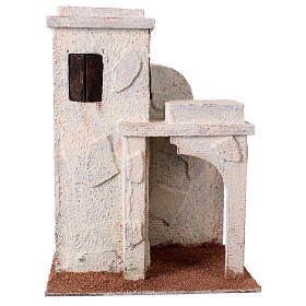Nativity scene setting, house with open stable 25x20x15 cm for 10 cm Nativity scene