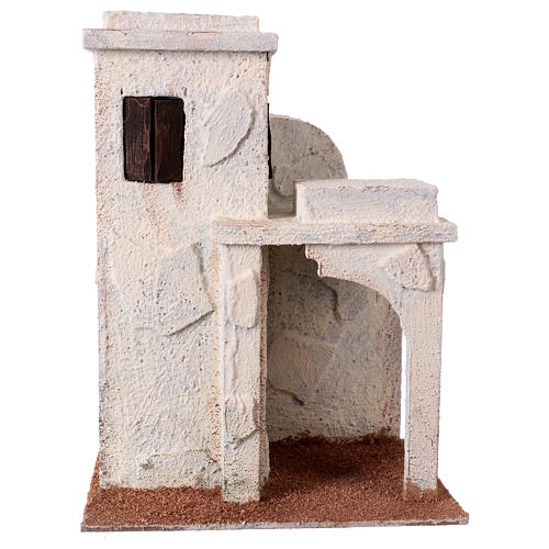 Nativity scene setting, house with open stable 25x20x15 cm for 10 cm Nativity scene 1