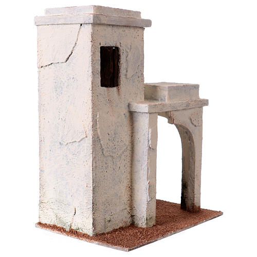 Nativity scene setting, house with open stable 25x20x15 cm for 10 cm Nativity scene 3