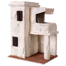 Nativity scene setting, house with terrace 25x20x15 cm for 9 cm Nativity scene