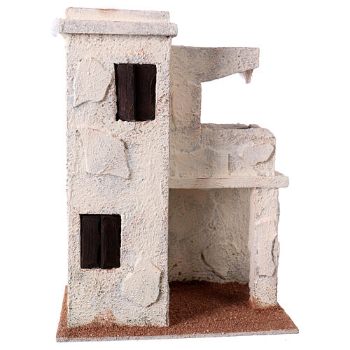 Casa árabe em miniatura com varanda para presépio com figuras altura média 9 cm - 25x20x15 cm 1